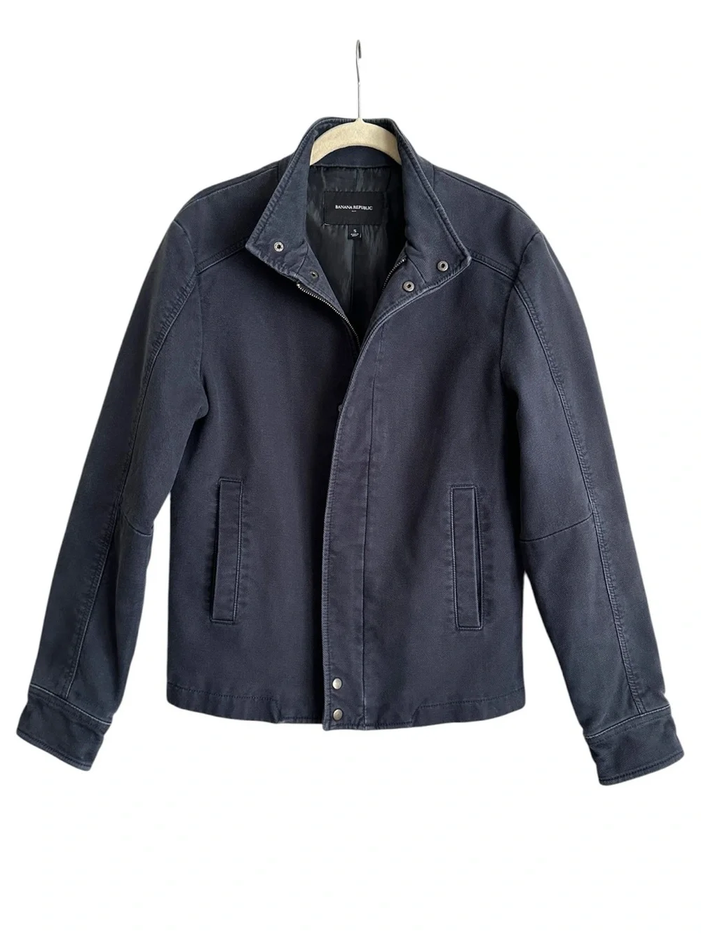 BANANA REPUBLIC Blue Deck Jacket Men’s Navy Cotton Utility Moto Size